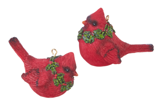 2.5" Cardinal with Wreath Ornament