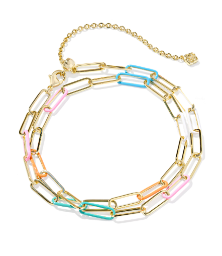 Ainsley convertible chn necklace - gld mutli mix necklace