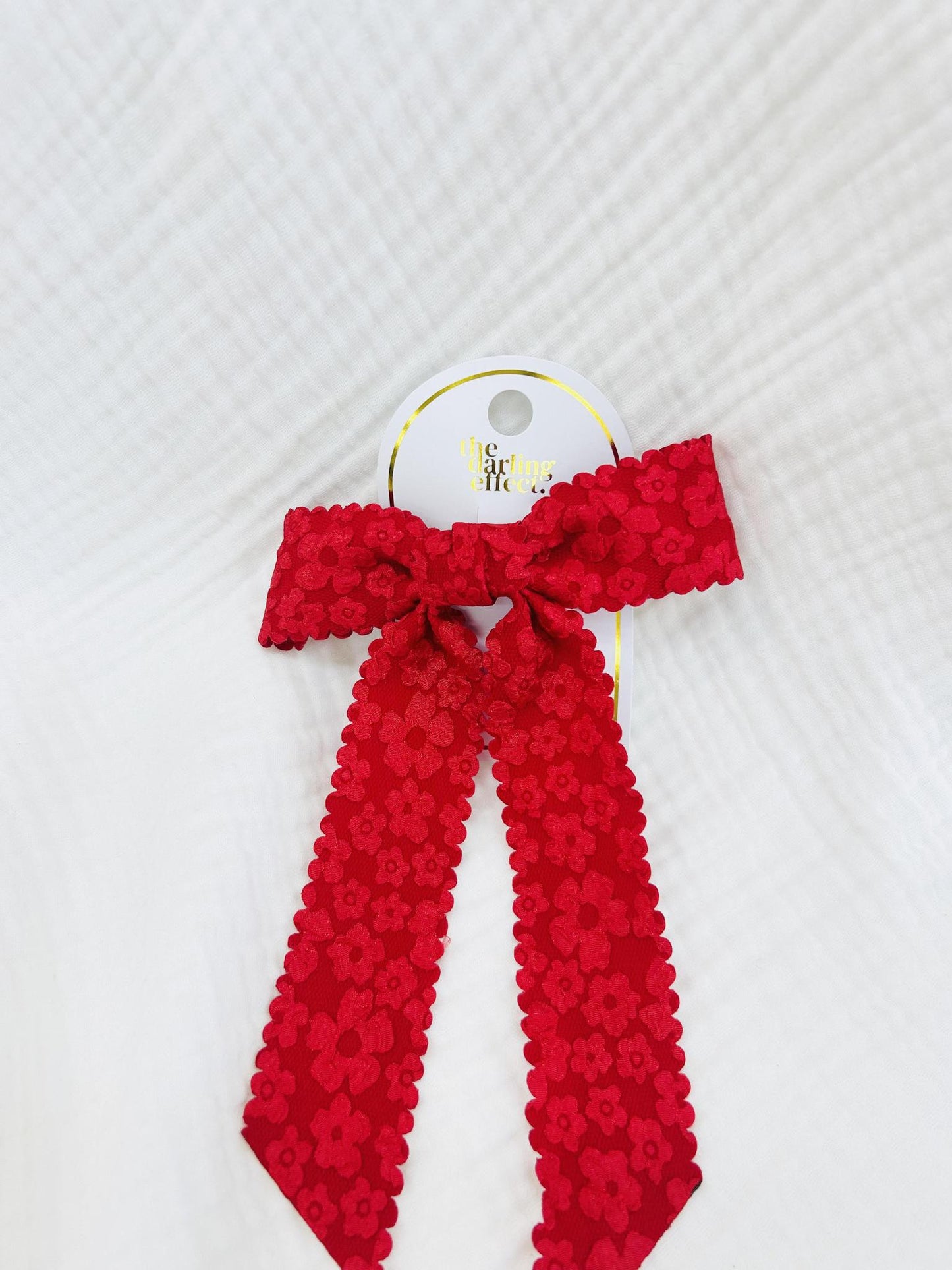 Flower Scallop Hair Bow