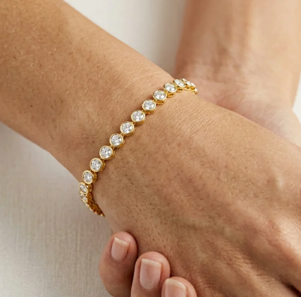 Gold Diamond Essential Tennis Bracelet