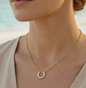 Gold Entwined Discs Pendant Necklace
