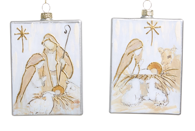 5" Rectangle Nativity Ornament