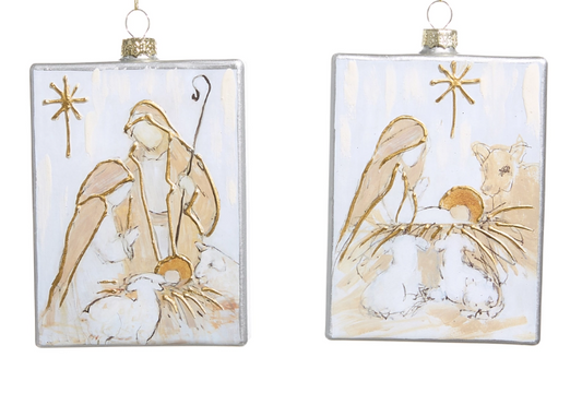 5" Rectangle Nativity Ornament