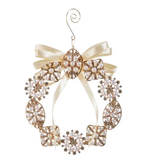 Pearl Brooch Wreath Ornament