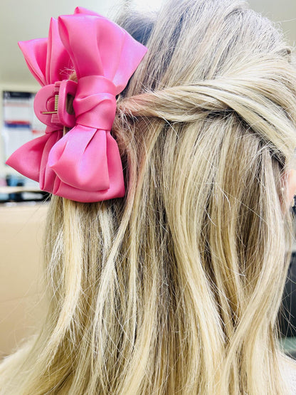 Satin Bow Claw Clip