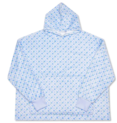blue ditsy plush cozy