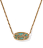 Dolly Parton Elisa Pendent Necklace - Vintage Gld Marine Opal