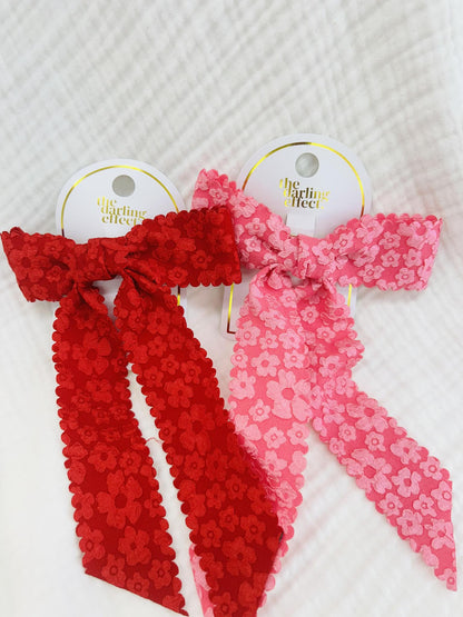 Flower Scallop Hair Bow