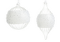 4" crusted clear glass ornament