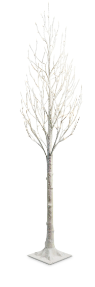 lighted white iced tree