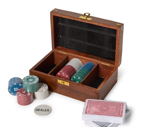 wooden poker box