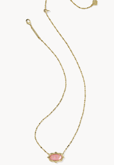 Elisa Scallop Frame Gold Short Pendant Necklace