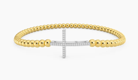 Gold Believe Beaded Bracelet
