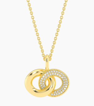 Gold Entwined Discs Pendant Necklace