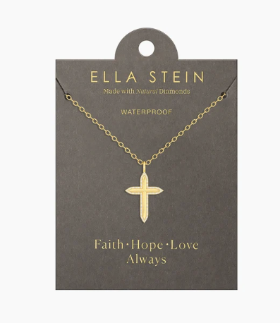 Gold Radiant Cross Pendant Necklace
