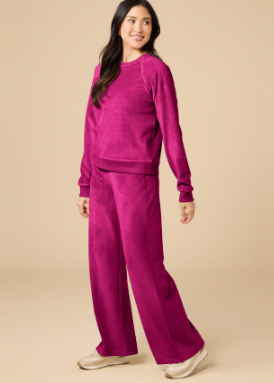 Magenta - Serenity Raglan Crew With Wide pants