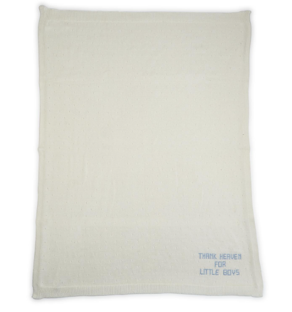 Thank Heaven Embroidered Knit Blanket
