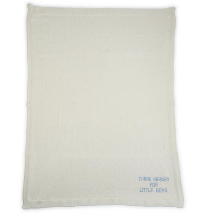 Thank Heaven Embroidered Knit Blanket