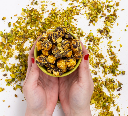 Dark Chocolate Pistachio Cylinder Holiday Popcorn