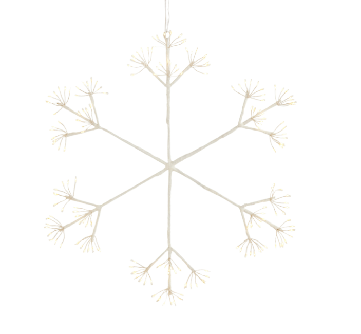White glittered starburst snowflake