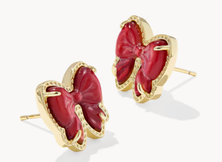 Haley Bow Gold Stud earring- Holiday