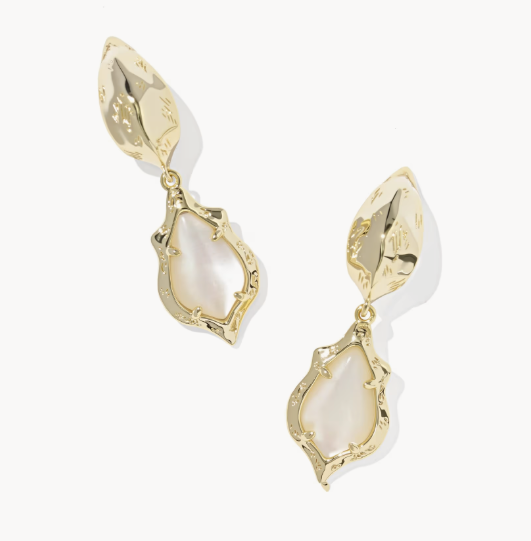 Adriana Scallop Frame Silver Huggie Earrings