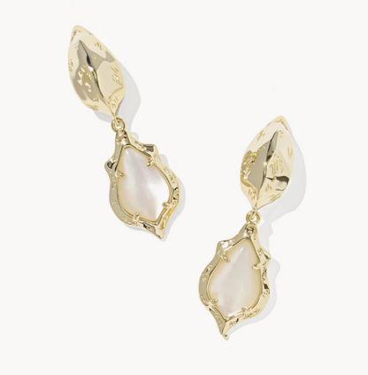 Adriana Scallop Frame Silver Huggie Earrings