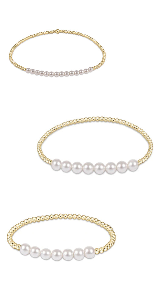 gold bliss bead bracelet - pearl
