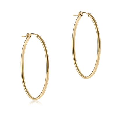 oval gold 2" hoop - smooth