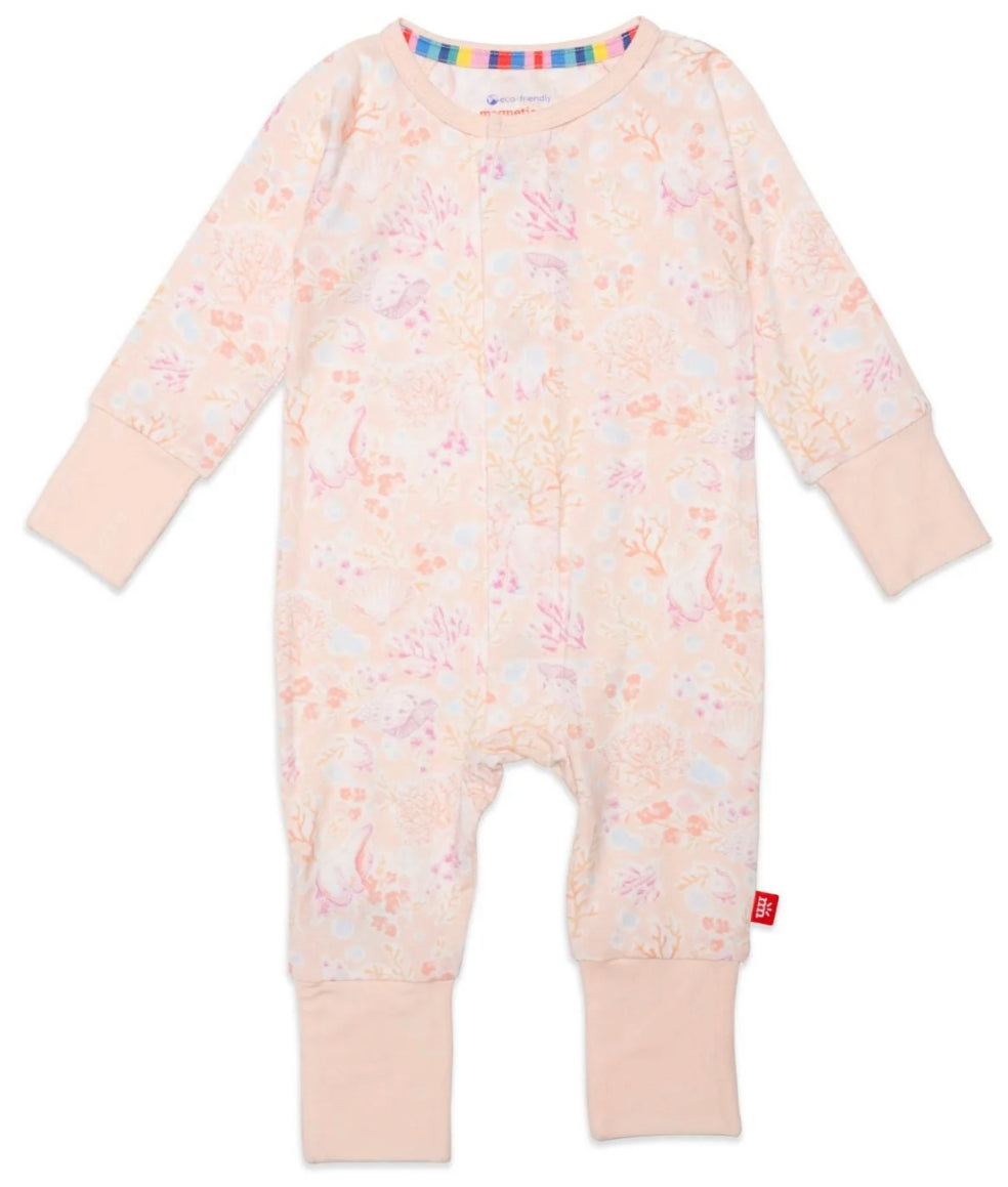 Coral Floral Convertible Grow With Me Coverall