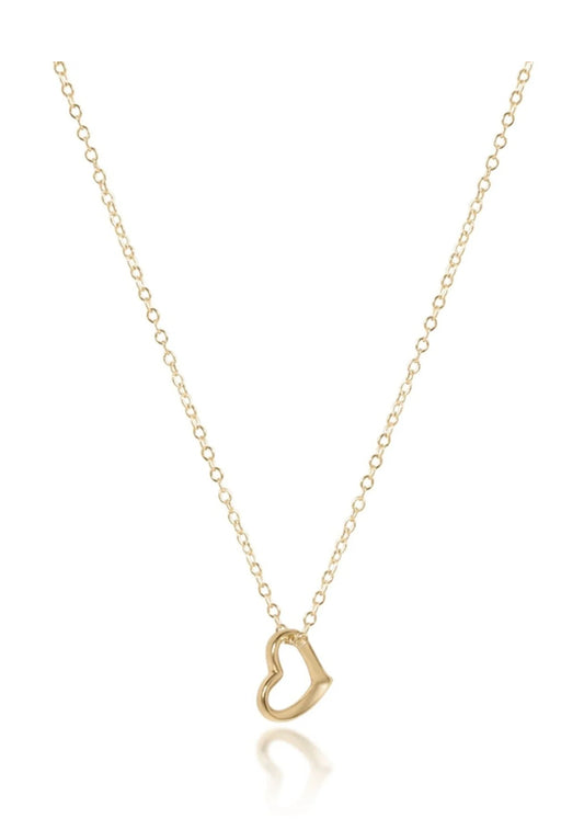 16" Gold Necklace- Love Gold Charm