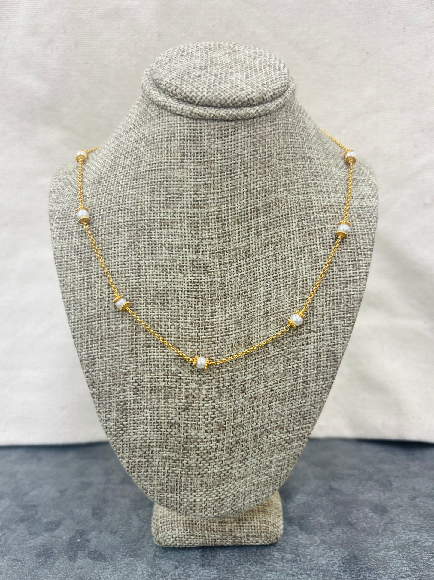 Hydra Delicate Station Pearl Necklace