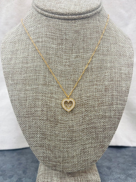 Esme Heart CZ Solitaire Necklace