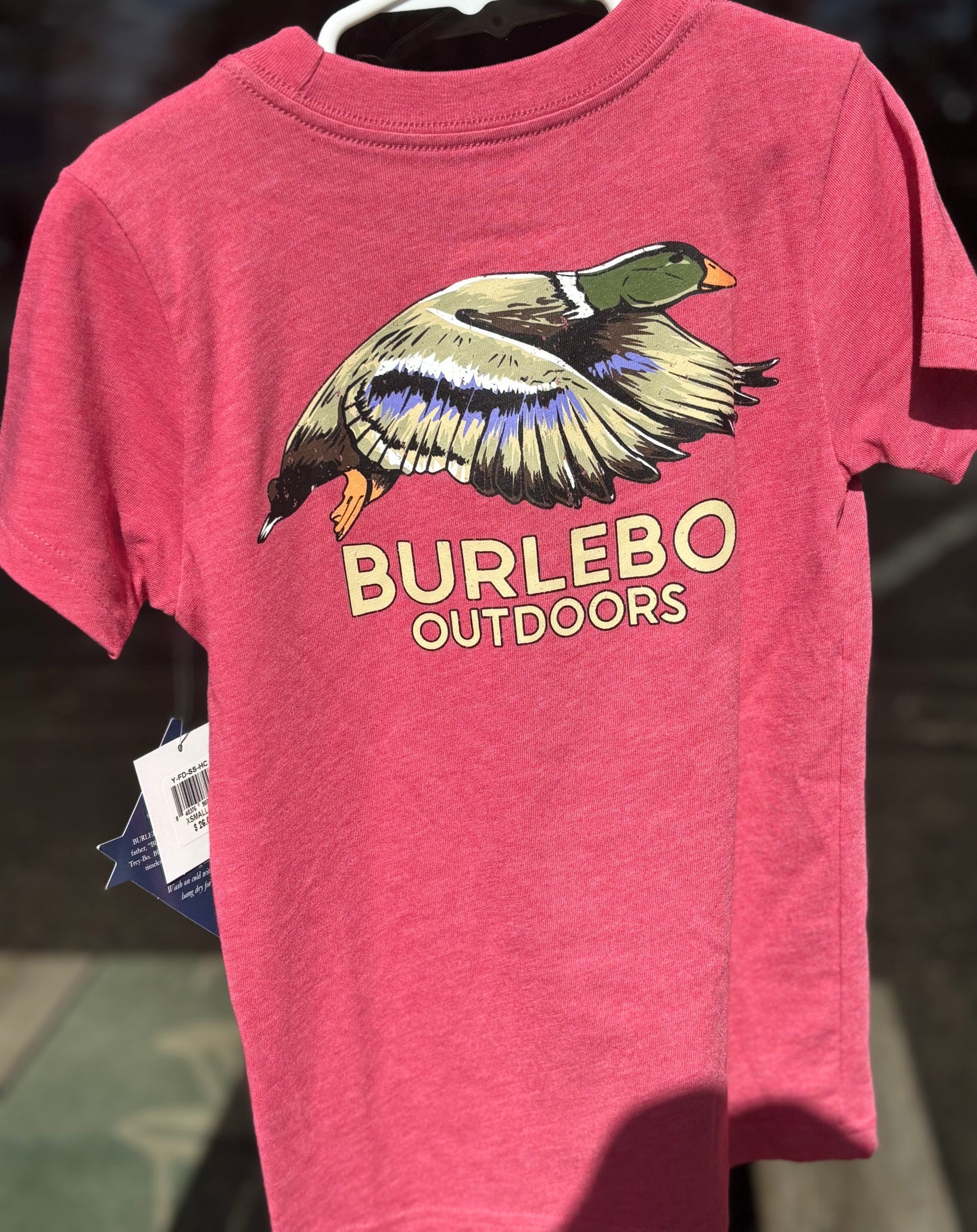 Burlebo Youth- Short Sleeve Red Flying Duck Shirt