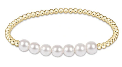 gold bliss bead bracelet - pearl
