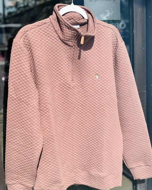 Drake Quarter Zip- Brown Quilt