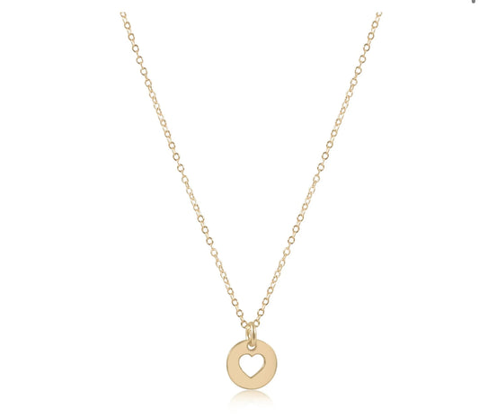 16" Necklace Gold-Love Small Gold Disc