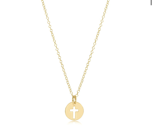 Egirl 14" Necklace Gold- Blessed Small Gold Disc