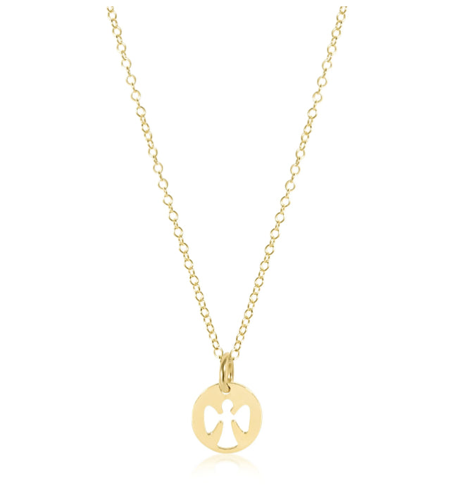 Egirl 14" Necklace Gold-Guardian Angel Small Gold Disc