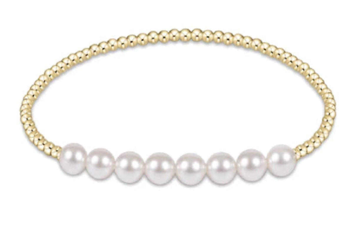 gold bliss bead bracelet - pearl