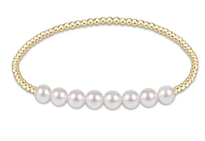 gold bliss bead bracelet - pearl
