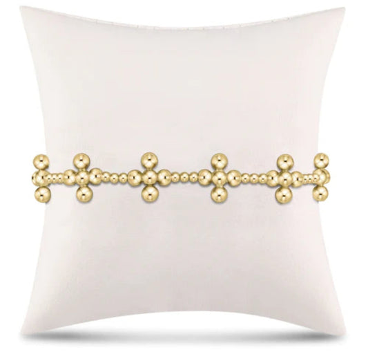 signature cross sincerity pattern 2.5mm bead bracelet- classic beaded signature cross gold-4mm bead gold