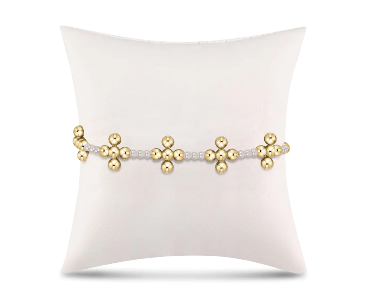 Signature Cross Sinc Pattern Pearl 3mm-Signature Cross Pearl 4mm Gold Bead