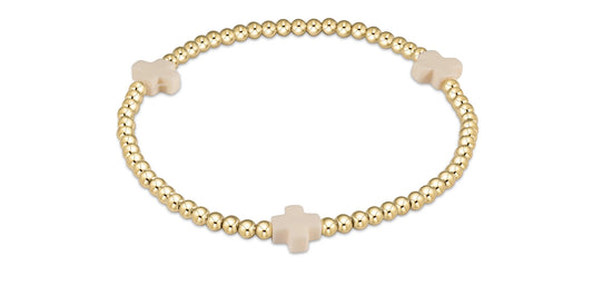 Signature Cross Gold Pattern Bead Bracelets