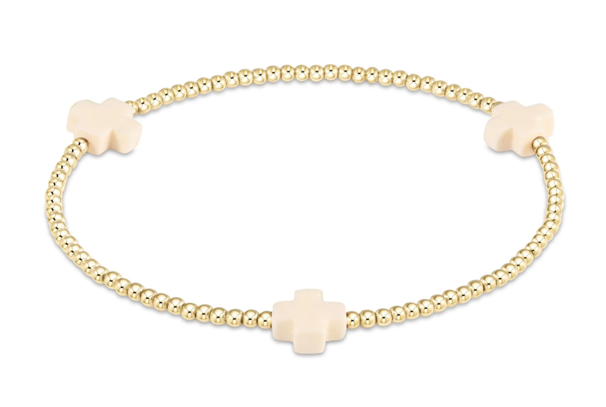 Signature Cross Gold Pattern Bead Bracelets