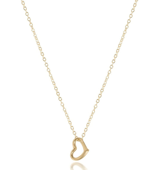 Egirl 14" Necklace Gold-Love Small Gold Charm