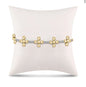 Signature Cross Sincerity Pattern Sterling 2.5mm Bead Bracelet- Classic Beaded Signature Cross Gold-4mm bead Gold