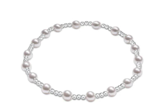 Classic Sincerity Sterling 4mm Bead Bracelet-Pearl