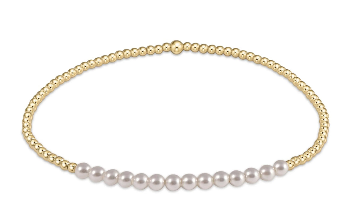 gold bliss bead bracelet - pearl