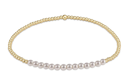 gold bliss bead bracelet - pearl